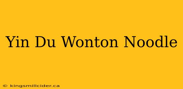 Yin Du Wonton Noodle